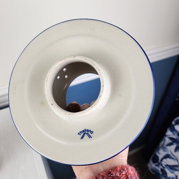 Wax Melt Tea Light Two Piece Blue White Lamp Thailand - Picture 4 of 8